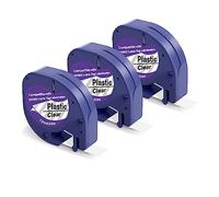 3 nastri per etichette compatibili con Dymo Letratag in plastica trasparente, 12 mm x 4 m, in plastica trasparente, per LT-100H LT-100T LT-110T XR