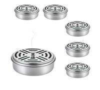 [3 o 6 PEZZI] Bruciatori tondi Porta Zampirone Metallo coperchio 14x4cm -9617C