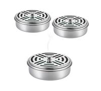 [3 o 6 PEZZI] Bruciatori tondi Porta Zampirone Metallo coperchio 14x4cm -9617C