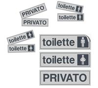 [3 o 9] Etichette Adesive Toilette in PVC Impermeabile, 16,5x5 cm