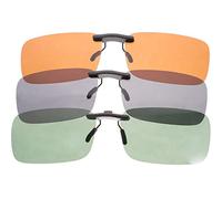 3 occhiali da sole polarizzati clip on - clip per occhiali leggeri e portatili per miopia, protezione Uv400, adatti per la guida e le attività all'aperto (grigio, verde scuro, caffè), come indicato