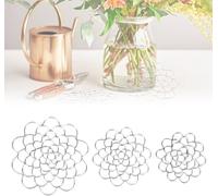 3 organizer a griglia floreale in acciaio inossidabile, supporto riutilizzabile per composizioni floreali, rane e steli per composizioni di vasi, decorazioni fai da te per la casa (argento)