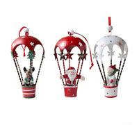 3 ornamenti nordici a mongolfiera in ferro battuto, decorazione per albero di Natale con personaggi festivi da appendere durante le vacanze stagionali