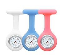 3 orologi da taschino in silicone per infermieri, con spilla, design resistente per controllo delle infezioni, facile da trasportare, con spilla, per operatori sanitari, infermieri, medici, paramedici