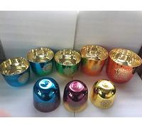 3 ° ottave, set di 8 chakra, in cristallo di colore misto, set di 8 pezzi, CDEFGABC4 Dimensioni: 16,5 - 21,6 cm, standard 440 o 432 Hz.