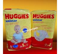 3 Pacchi (42 Pannolini) Pannolino Huggies Unistar Taglia 5 (11/25 Kg)