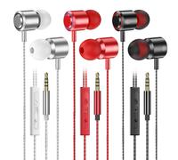 3 Pacco Cuffie In Ear con Filo Auricolari con Filo e Microfono/Controllo del