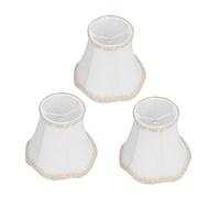 3 pacco paralume europeo, lampadario paralami in tessuto bianco in tessuto piccolo paralumi e14 clip sulla luce della parete a gocce per tavolo a candela decorazione per la casa