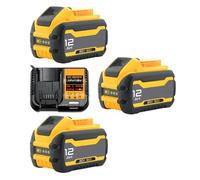 3-Pack 12Ah 20V-60V Batteria Di Ricambio Per Utensili Elettrici A Compatibile Con Dewalt DCB606/DCB609/DCB612(Con 1 Caricabatterie Incluso)