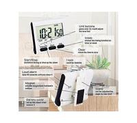 3 Pack 24 Hours Magnetic Kitchen Timers with Digital Alarm Clock Timer, Loud Alarm and Big Screen
