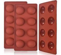 3 Pack 8 Holes Half Sphere Shaped Silicone Molds for Hot Chocolate Bomb, Cakes, Jelly, Pudding, Dome Mousse
