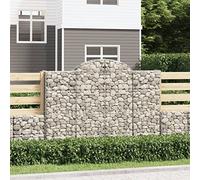 3 Pack Arc Gabion Baskets 200x30x140/160 cm Galvanized Steel Wire Mesh for Garden Decoration, Windbreak, and Outdoor Landscaping, Durable & Stable Stone Cage Fence with Reinforced Hooks