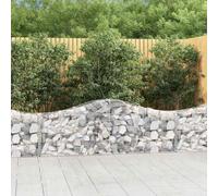 3 Pack Arc Gabion Baskets 200x30x60/80 cm Galvanized Steel for Garden Barrier, Decorative Windbreak & Outdoor Landscaping, Heavy Duty Wire Mesh with Hooks, Easy Assembly, Stones Not Included