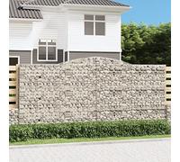 3 Pack Arc Gabion Baskets 400x50x180/200 cm Galvanized Steel Wire Mesh for Garden Decoration, Windbreak, and Outdoor Landscaping - Durable & Corrosion Resistant