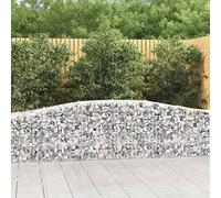 3 Pack Arc Gabion Baskets 400x50x60/80 cm Galvanized Steel Wire Mesh for Garden Decoration & Noise Reduction, Heavy Duty Rock Wall Planter, Outdoor Patio Barrier, Easy Assembly with Hooks
