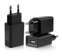 3 Pack Caricatore USB 5V/2A Parete, Adattatore Spina Universale Smartphone Tablet, Caricatore/Alimentatore USB Presa da Muro Compatibile con iPhone Samsung Xiaomi Huawei Kindle Switch - Nero