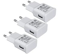 3-Pack Charger USB 2A Adaptive Fast Charging Plug Compatibile con Samsung Galaxy S20 S10 S6 S7 S8 S9/Edge/Plus/Active, Note 5 8 9 per iPhone 11 Pro/X 8/7, Sostituzione Caricatore Rapido Originale