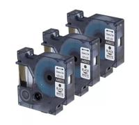 3-Pack Compatibile per Dymo D1 12mm x 7m 45013 S0720530 Nastro Nero su Bianco per LabelManager 160 280 420P 400 PnP 100 LabelWriter 450 LabelPoint 150 250,