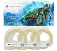 3-Pack Etichette a rilievo in vinile autoadesive 3D Bianco su Trasparente Nastri Goffratura, rotoli da 9mm x 3m compatibili per DYMO Etichettatrici a rilievo Omega e Junior