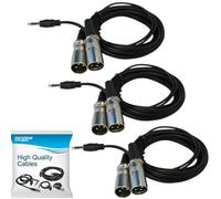 3-Pack HQRP 3.5mm A Doppio Maschio XLR Splitter Y Mono Cavo Audio Cavo 3M