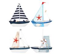 3 Pack Modellini Di Mini Barche Vela Barca Legno Decorazione Piccola