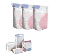 3 Pack No-Pump 3d Vacuum Storage Bags, Life Space Creator Storage Bags for Clothes Bedding Travel (50 * 70 * 32cm,Colorful)