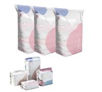3 Pack No-Pump 3d Vacuum Storage Bags, Life Space Creator Storage Bags for Clothes Bedding Travel (60 * 80 * 32cm,Colorful)