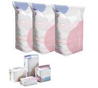 3 Pack No-Pump 3d Vacuum Storage Bags, Life Space Creator Storage Bags for Clothes Bedding Travel (80 * 100 * 32cm,Colorful)