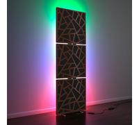 3 Pack - Pannelli acustici «SKYROSS» con lampada da terra RGB Light | mobile LED Supporto acustico con retroilluminazione | 150x50x5cm | HDF Colore piastra: Dado