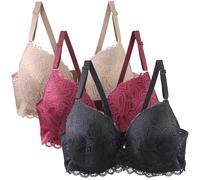 3 Pack Reggiseno Donna con Anelli Riduttore Reggiseni Base Scoperta Multiposizione Reggiseni Riduttori Reggiseni a Tracolla con Supporto Comodi Bralette Invisibile Elastico Taglie Grandi, Cielo blu