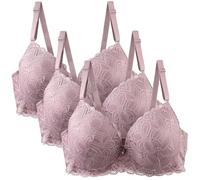 3 Pack Reggiseno Donna con Anelli Riduttore Reggiseni Base Scoperta Multiposizione Reggiseni Riduttori Reggiseni a Tracolla con Supporto Comodi Bralette Invisibile Elastico Taglie Grandi, rosa caldo