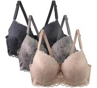 3 Pack Reggiseno Donna con Anelli Riduttore Reggiseni Base Scoperta Multiposizione Reggiseni Riduttori Reggiseni a Tracolla con Supporto Comodi Bralette Invisibile Elastico Taglie Grandi, Rosa, 105D