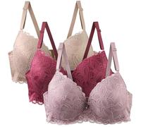 3 Pack Reggiseno Donna con Anelli Riduttore Reggiseni Base Scoperta Multiposizione Reggiseni Riduttori Reggiseni a Tracolla con Supporto Comodi Bralette Invisibile Elastico Taglie Grandi, Nero , 110D