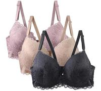 3 Pack Reggiseno Donna con Anelli Riduttore Reggiseni Base Scoperta Multiposizione Reggiseni Riduttori Reggiseni a Tracolla con Supporto Comodi Bralette Invisibile Elastico Taglie Grandi, blu, 85D