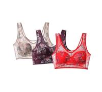 3 Pack Reggiseno Donna Senza Ferri Riduttore Reggiseni Base Scoperta Push Up Reggiseni Riduttori Reggiseni Collo A V Sexy Con Supporto Morbidi Bralette Invisibile Regolabili Taglia Grande, caffè