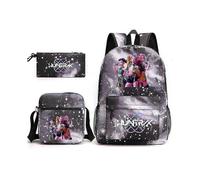 3 PACK Set K-Pop Demon Hunters Anime School Backpack Cute Cartoon Print Backpack Handbag Pencil Pen Case for Students AA