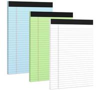 3 Pack Small Note Pads 5x8 Notebook College Ruled Legal Pads Color Notepads Study Back Writing Pads 5 x 8 Perforated Narrow Ruled Pads of Paper for School & Office Supplies 30 Sheets/Pack