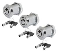 3 Pack Tubular Cam Locks Keyed Alike 3/4 Inch Push Lock,Atom Lock