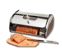 3 PAGEN® Contenitore per pane in acciaio inox, con finestra di visualizzazione, contenitore per pane, panini e biscotti, contenitore per pane con circolazione ottimale dell'aria, contenitore per pane,