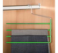3 PAGEN® Gruccia salvaspazio - antiscivolo - ideale per 4 pantaloni - Grucce multiple che creano spazio nel guardaroba - durevole e robusto - Organizzatore per pantaloni
