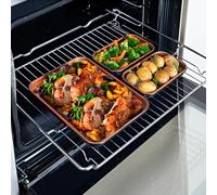 3 PAGEN® Mini pirofila da forno con rivestimento antiaderente, set di 3 stampi da forno piccoli e quadrati, teglia antiaderente, 3 pezzi, acciaio al carbonio, lavabile in lavastoviglie, 1 pezzo da 24