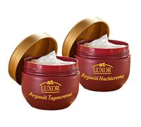 3 PAGEN Olio di argan crema giorno e notte per la cura principale intensiva, Luxor, set da 2 pezzi, crema antirughe per un'idratazione intensiva con vitamina E, dermatologicamente testato, due