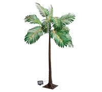 3 PAGEN® Palma decorativa solare per giardino, albero luminoso a energia solare, 129 cm, con 120 LED, luce bianca calda, albero di luce solare XL, decorazione da giardino, resistente alle intemperie