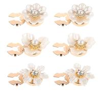 3 Paia Bottoni a Fiore Decorativi per Donna, Eleganti e Rimovibili | Lega, Plastica e Dettagli Brillanti, Beige, per Ufficio e Feste Formali, Comodi Tutto Giorno