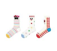 3 paia di calze da donna giapponesi a tubo sottile in rete traspirante a righe per il tempo libero e comode calze, R8978 Gatto Nero, Taglia unica