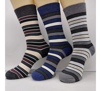 3 Paia Di Calze Da Uomo In Bambù Colorate Strisce Senza Gommino Colore B