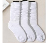 3 paia di calze lunghe a tubo di colore uniforme semplice in stile Lolita e college, versatili per primavera/estate, in stile giapponese/coreano (senza pannello per calze) Tagli UnicaColore unicoTessu