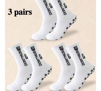 3 paia di calze sportive bianche spesse e imbottite in spugna per ragazzi, calze sportive professionali antiscivolo con grip a puntini, adatte per basket, calcio, allenamento, design morbido, traspira