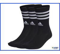 adidas Unisex - Adulto 3-Stripes Cushioned Crew Socks 3 Pairs, Black / White, 8.5-10