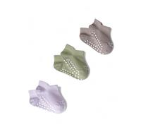 3 Paia di Calzini Antiscivolo per Bambini Maschi e Femmine 0-24 Mesi - Calzini alla Caviglia con Grip - Regalo per Neonati, Piccoli e Infanti (IT, Età, 3 mesi, 6 mesi, Lilla)